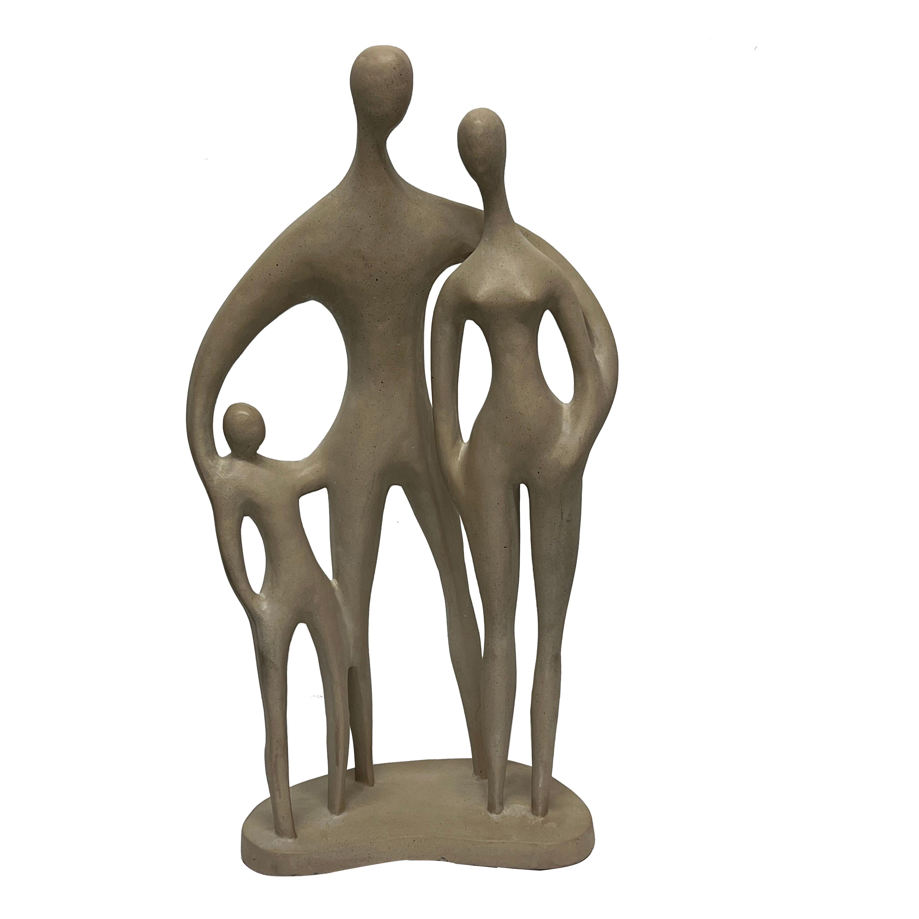 Austin Productions Modernist Style Family Pottery Sculpture, 1979