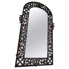 Bronze Art Deco Architectural Mirror Style of Oscar Bach