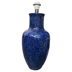 1970's Blue Colour Porcelain Table Lamp