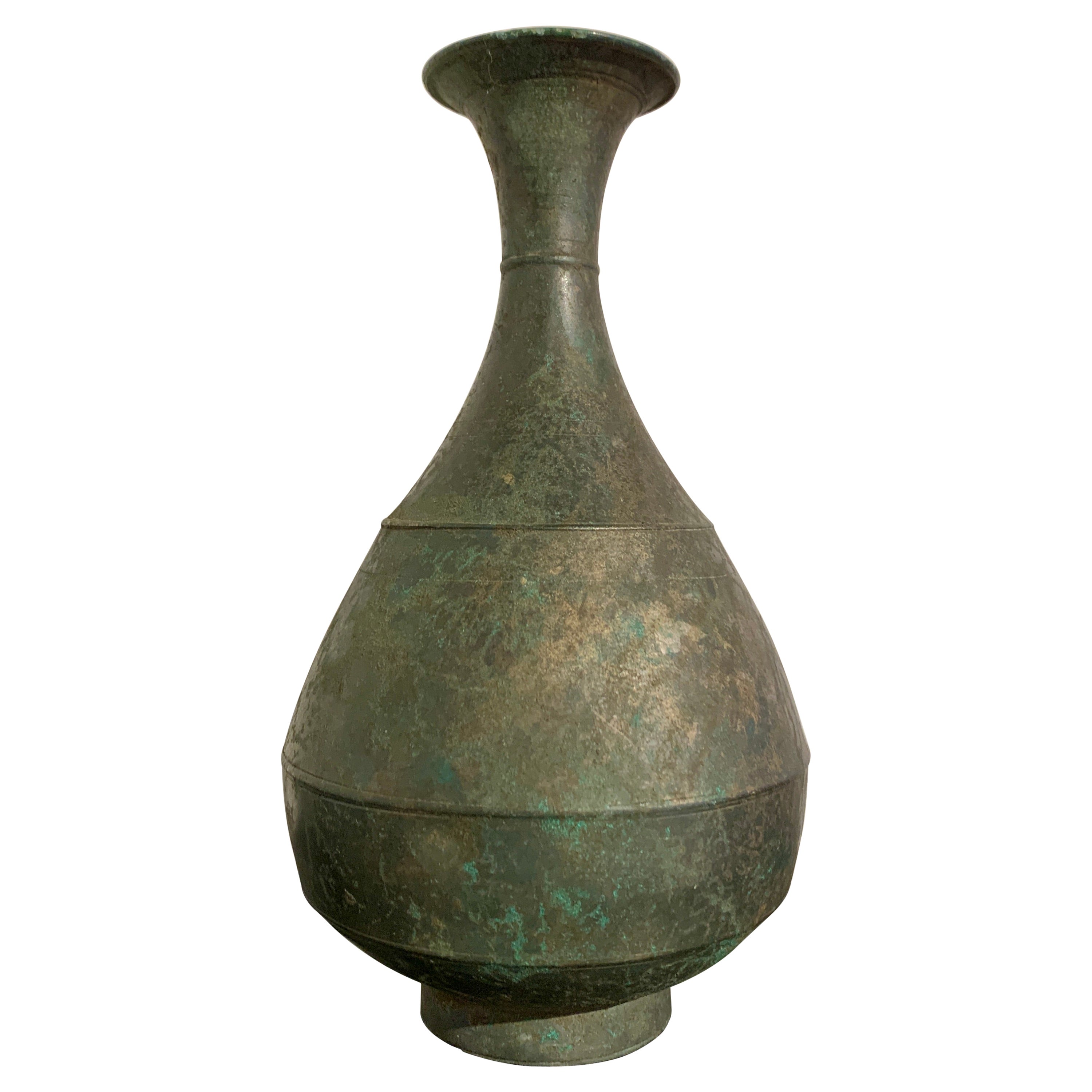 Korean Bronze Bottle Vase, Goryeo Dynasty, 11th/12th Century, Korea