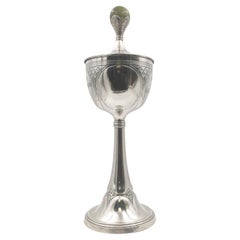 German Continental Silver and Onyx Monumental Trophy in Art Deco Style