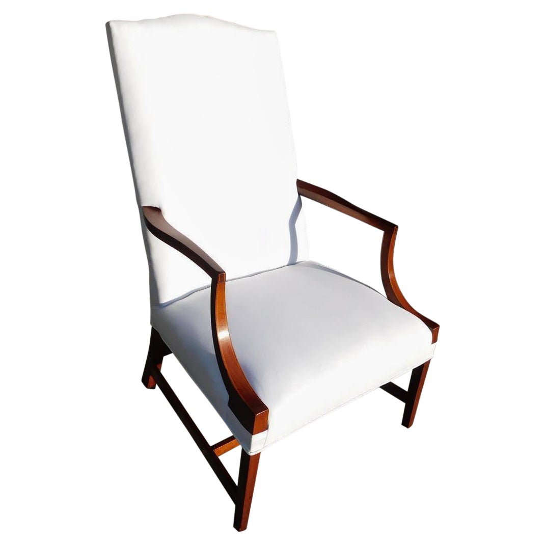 American Hepplewhite Mahogany Inlaid Martha Washington Arm Chair, Circa 1790