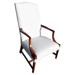 Antique American Hepplewhite Mahogany Inlaid Martha Washington Arm Chair, Circa 1790