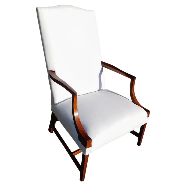 American Hepplewhite Mahogany Inlaid Martha Washington Arm Chair, Circa 1790 For Sale