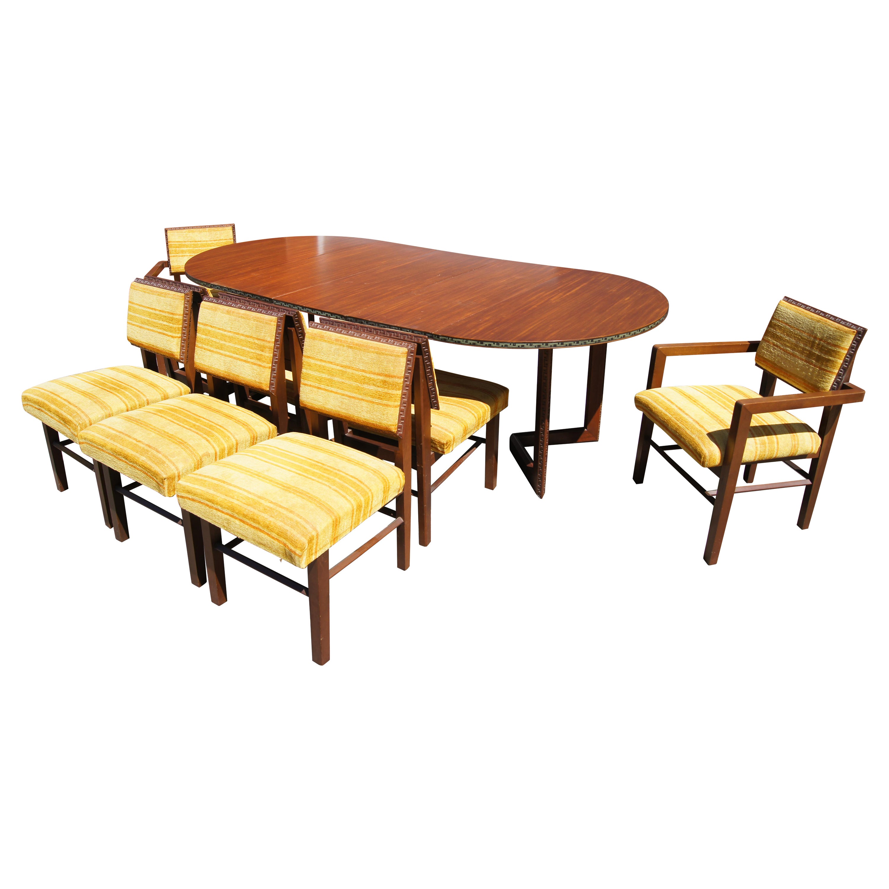 Taliesin Dining Table & Eight Chairs by Frank Lloyd Wright for Heritage-Henredon