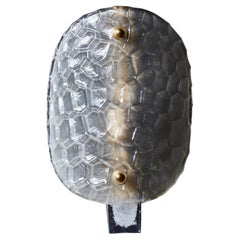 Frosted Murano Glass Oval Wall Sconces