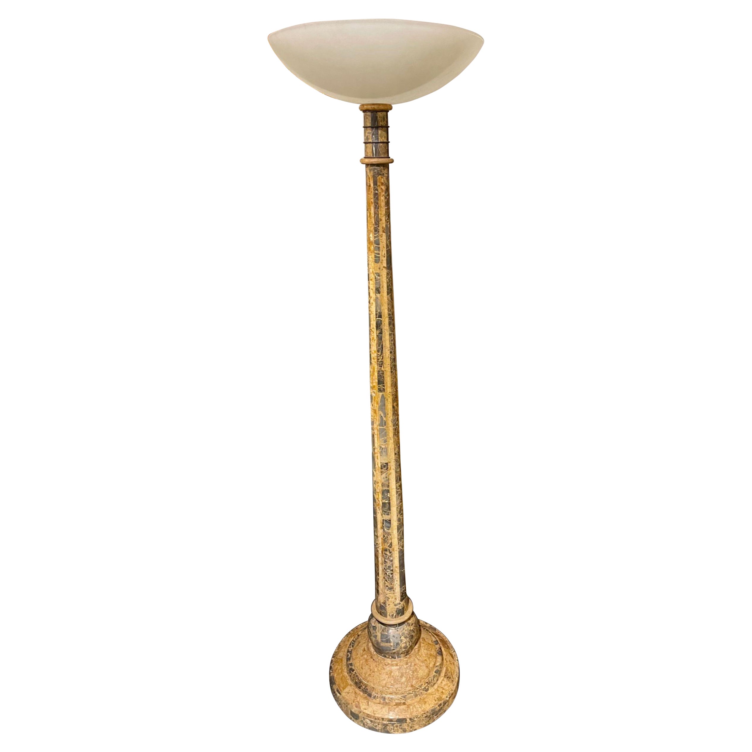 Italienische Art-Déco-Stehlampe aus Marmor, Mitte des 20. Jahrhunderts