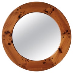 Uno Kristiansson, Large Wall Mirror, Solid Pine, Luxus, Sweden, 1960s