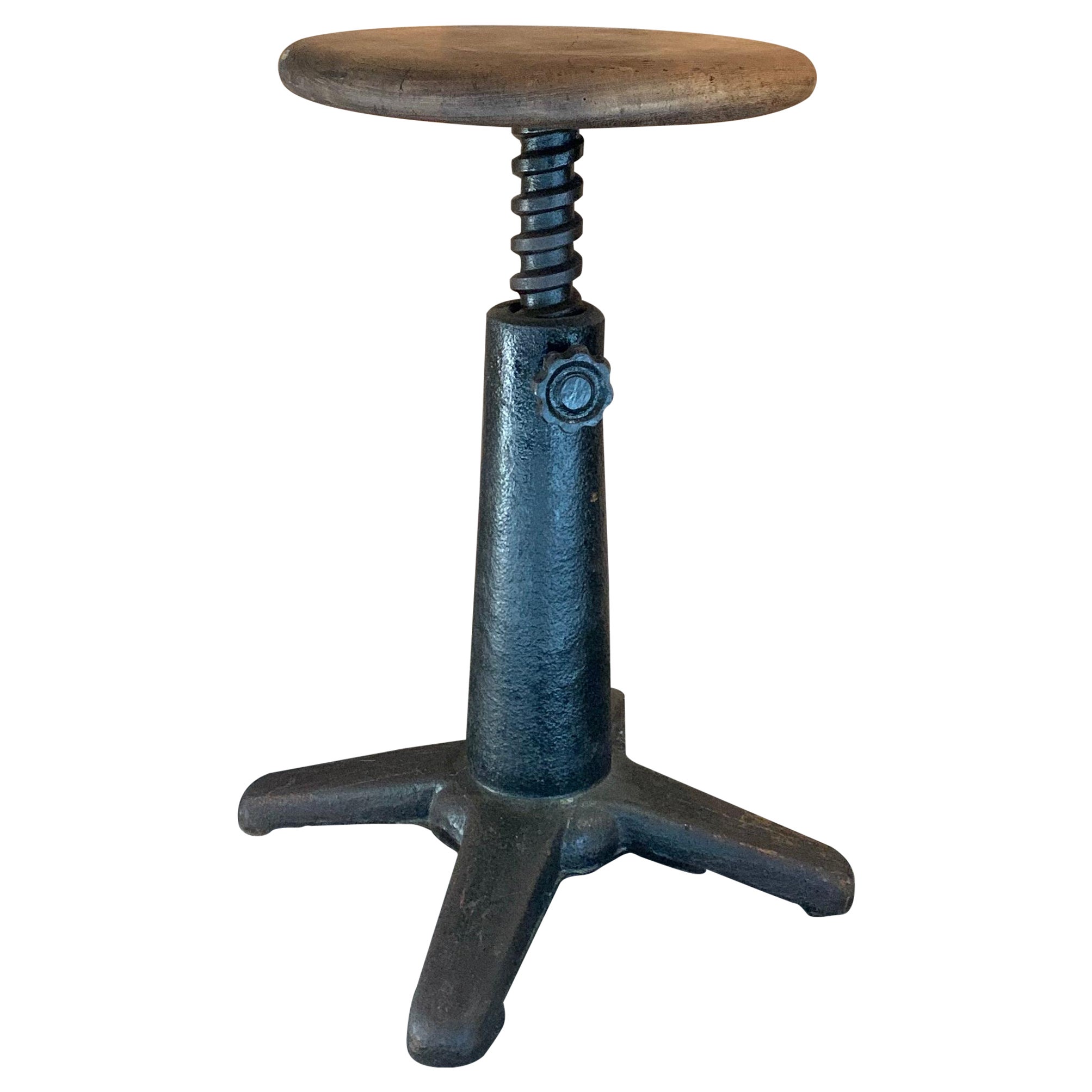 Industrial Swivel Stool Early 20th Century For Sale