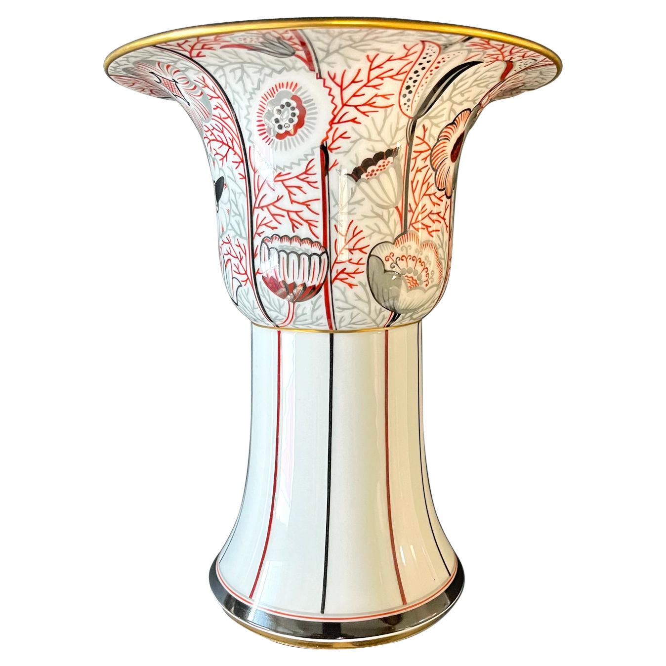 "Poppies and Tulips, " Extremely Fine Art Deco Vase by Fontaine for Sevres, 1927 For Sale