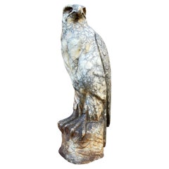 Majestic and Lifelike, Large Antique Alabaster Eagle / Bald Eagle Sculpture