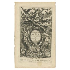 Antique Frontispiece of Birds and Putti by Merian, 1660