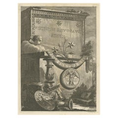 Seltenes antikes Frontispiz eines Werks über antike Kronleuchter, 1781
