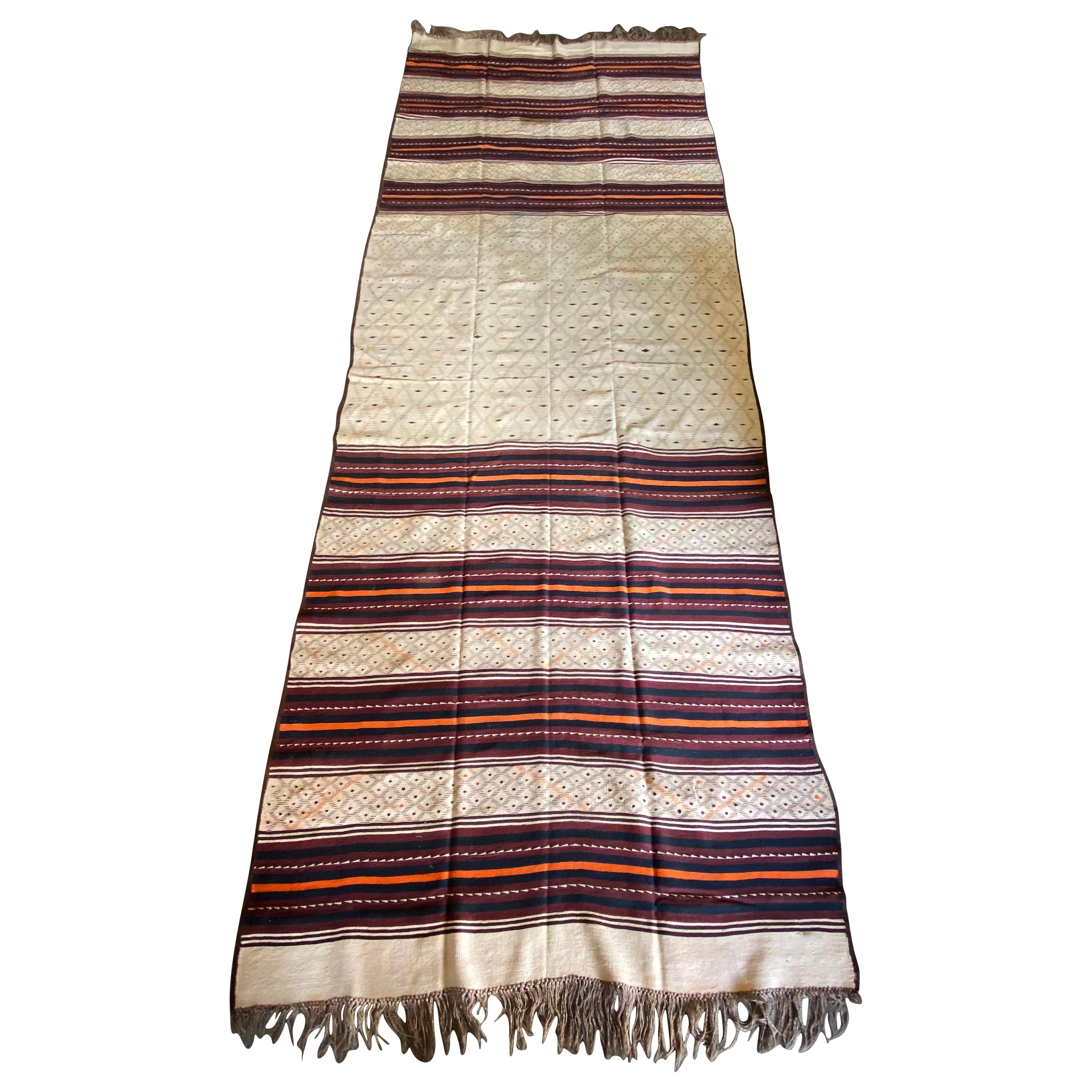 Uzbekistan Tartari Safid Kilim Rug from Wool, Early 20th Century For Sale