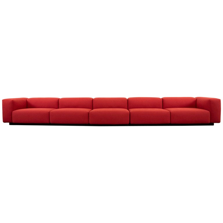 Huge Vitra Modular Soft 5-Seat Sofa by Jasper Morrison in Red Fabrics at  1stDibs | vitra soft sofa, 5 seat couch, large soft sofa