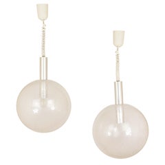 Pair of Sfera Glass Pendants by Afra & Tobia Scarpa for Flos