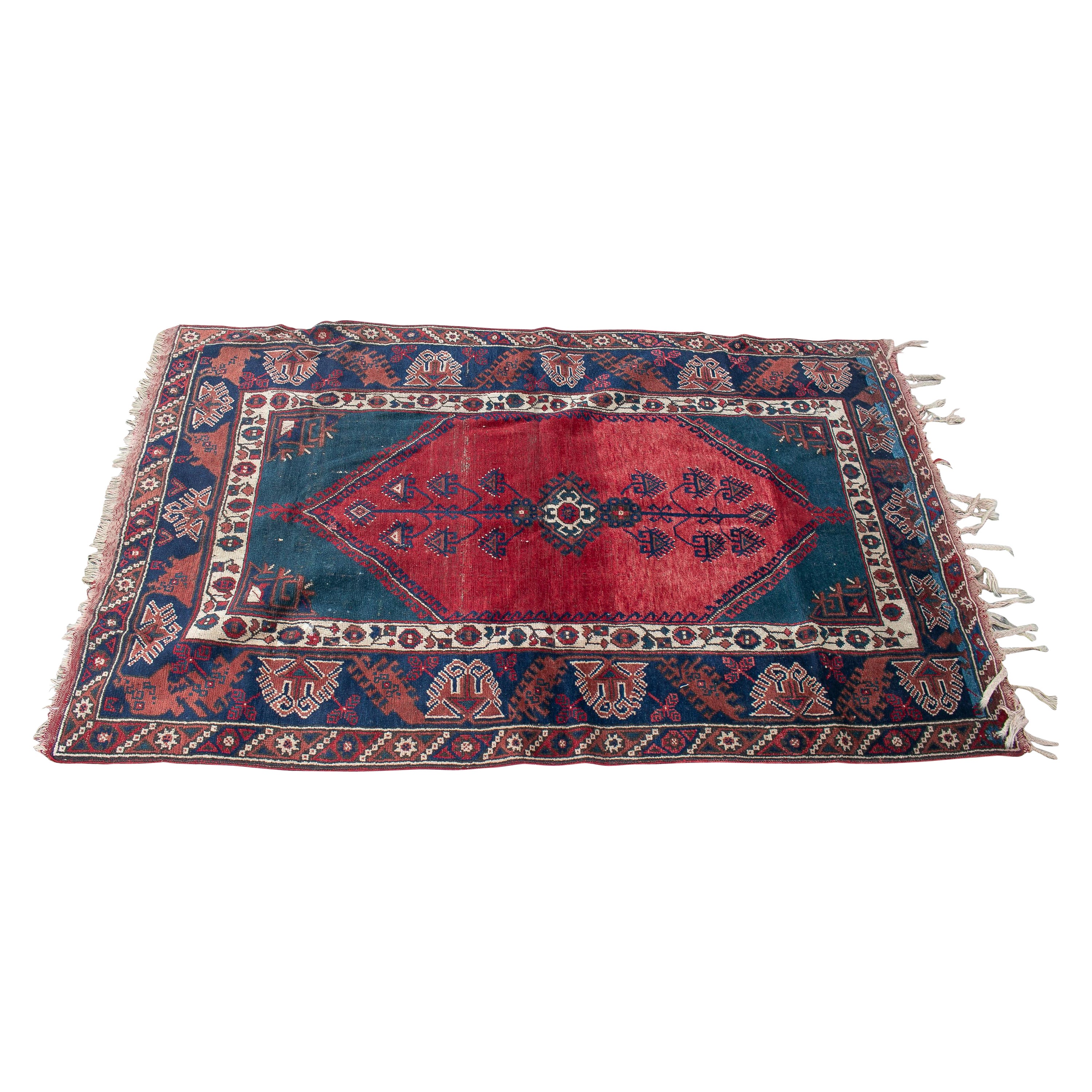 19th Century Turkish Kilim Wool Carpet Rug For Sale