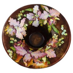 Camille Fauré for Limoges, France, Art Nouveau Bronze Bowl in Enamel Work