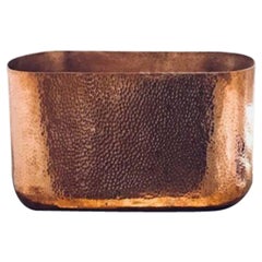 Used Amoretti Brothers Hammered Copper Oval Bathroom Sink Lola