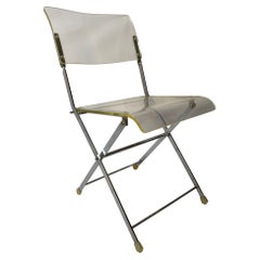 1970s Lucite and Chrome Cafe Folding Chair