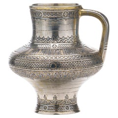 Antique Russian Silver Gild and Niello Trompe L'oeil Drinking Vessel, Ovchinnikov, 1874
