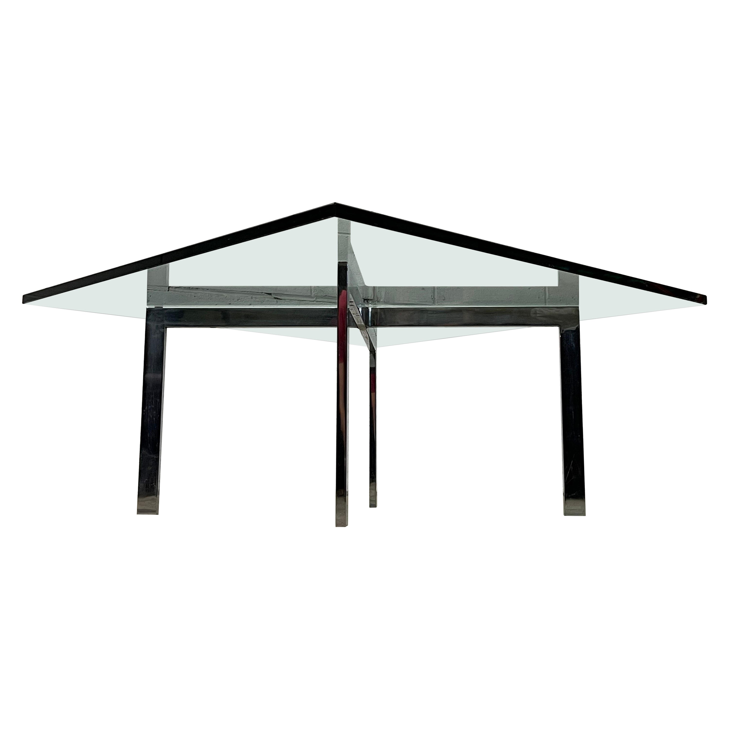 Tugendhat Style Coffee Table Designed by Ludwig Mies Van Der Roche For Sale