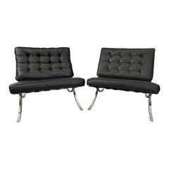 Ludwig Mies Van Der Rohe Style Barcelona Chairs, Pair