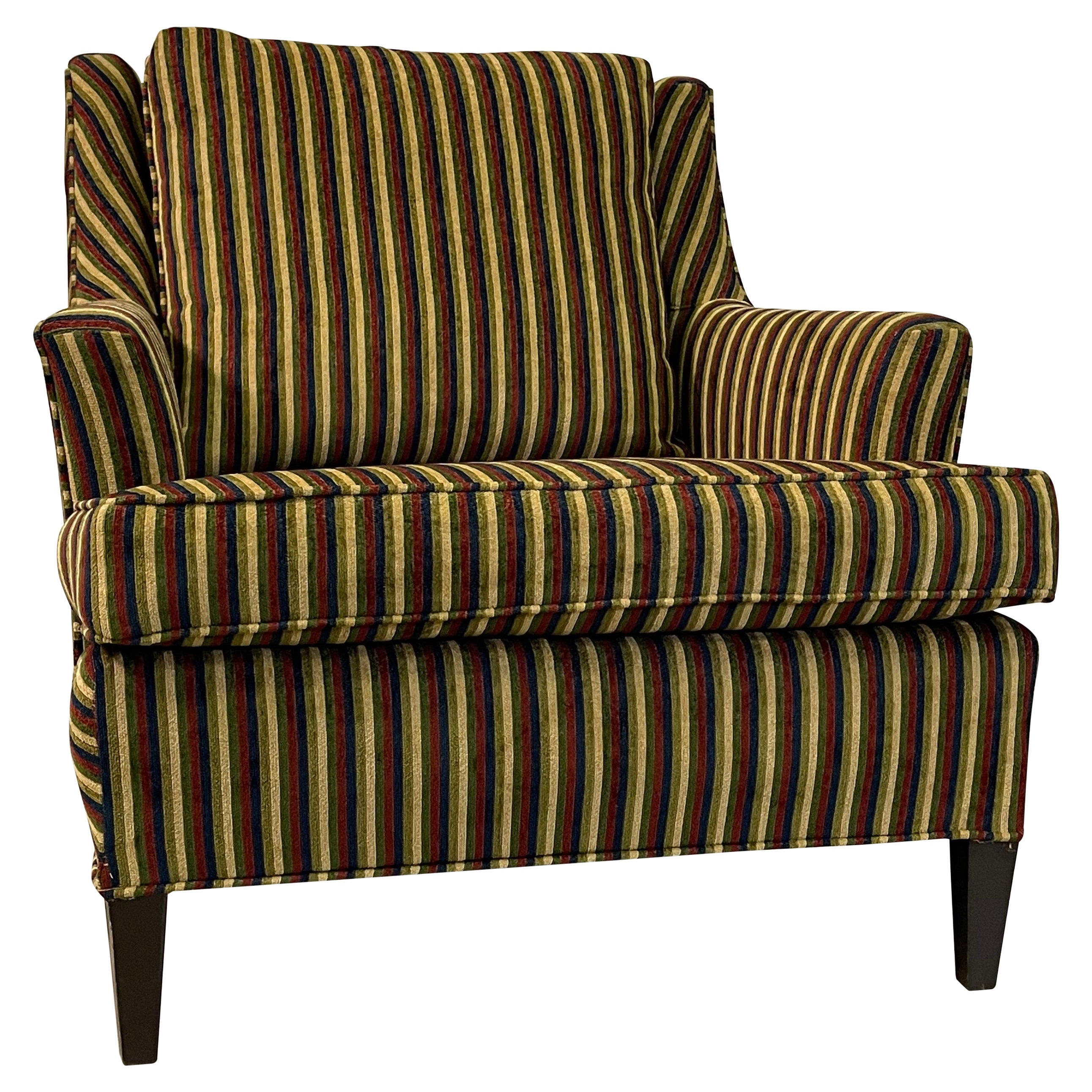 1960s Lounge Chair with Striped Fabric