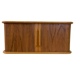 Teak Tambour Door Wall Hanging Shelf