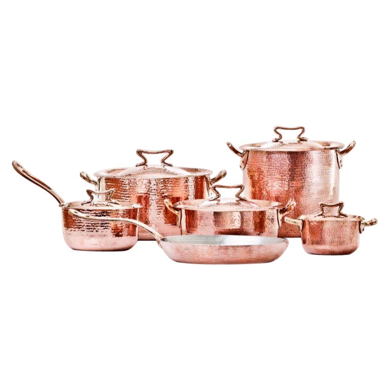 Amoretti Brothers Copper Cookware Set of 11, Standard For Sale