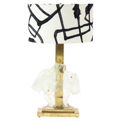 Contemporary Murano Transparent Glass Male Figure Table Lamp