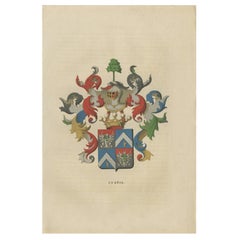 Antique Genealogy Print of the 'De Custis' Family, 1862