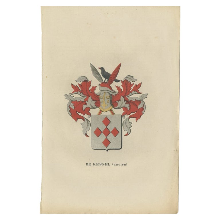 Antique Genealogy Print of the 'De Kessel' Family, 1862 For Sale
