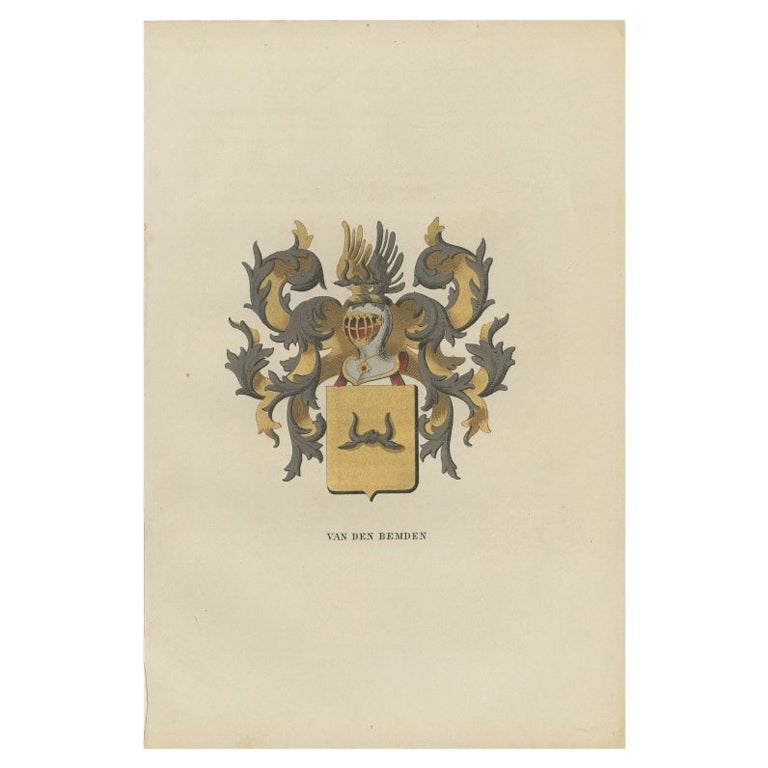 Antiker Genealogiedruck der Familie „Van den Bemden“ aus Belgien, 1862 im Angebot