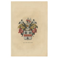 Antiker Genealogy-Druck der Familie „Van der Bruggen“ von Herckenrode, 1862