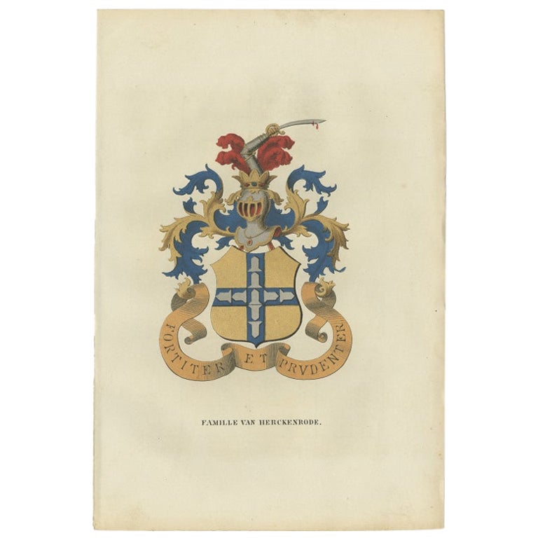 Impression Genealogy ancienne de la famille belge Van Herckenrode, 1862