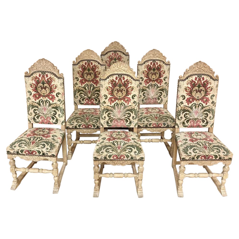 Set of 6 Mid-Century Renaissance Revival Dining Chairs