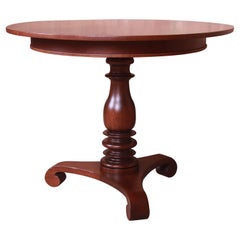 Baker Furniture Empire Mahogany Pedestal Tea Table or Center Table, Refinished