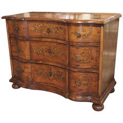 Antique Commode "Balestra" with Gilt Painted Drawer Fronts from Northern Italy