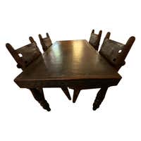Rosewood Dining Table with Nested Chairs by Hans Olsen at 1stDibs