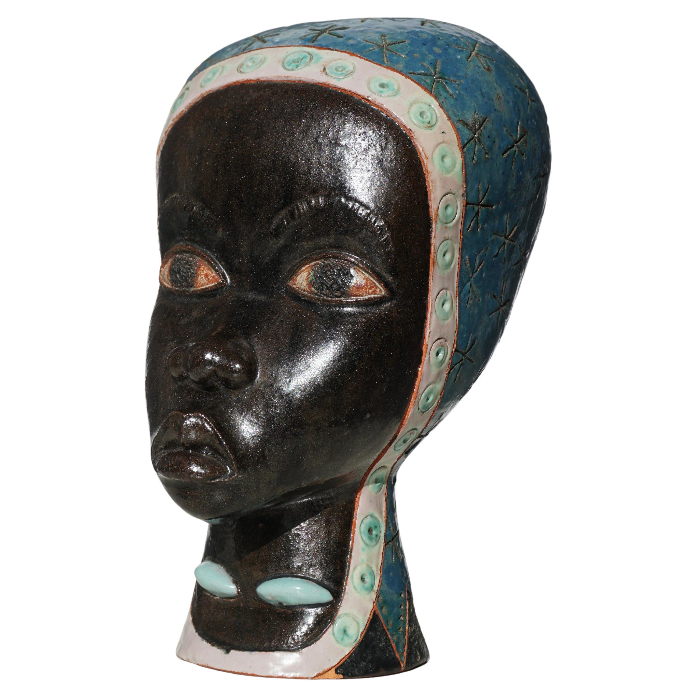 'African Queen' Terracotta Sculpture of African Woman  For Sale