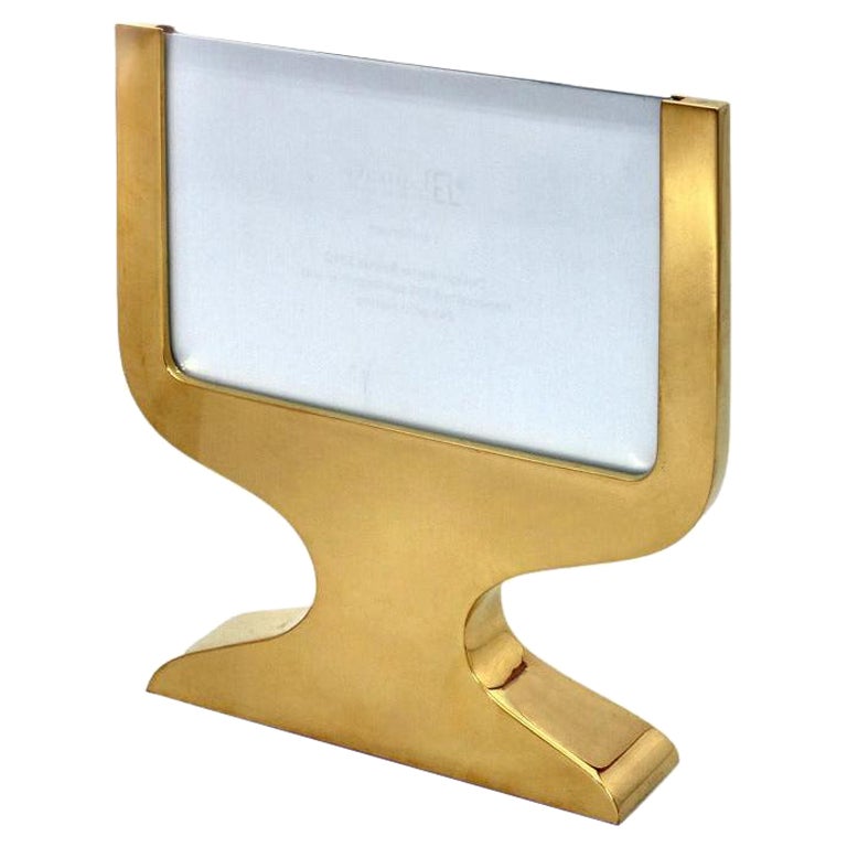 Italian Modern Gilt Silver Double Picture Frame, Equilibrium Gold For Sale