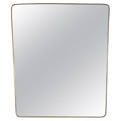 Larger Italian Mid Century Gio Ponti Style Brass Mirror