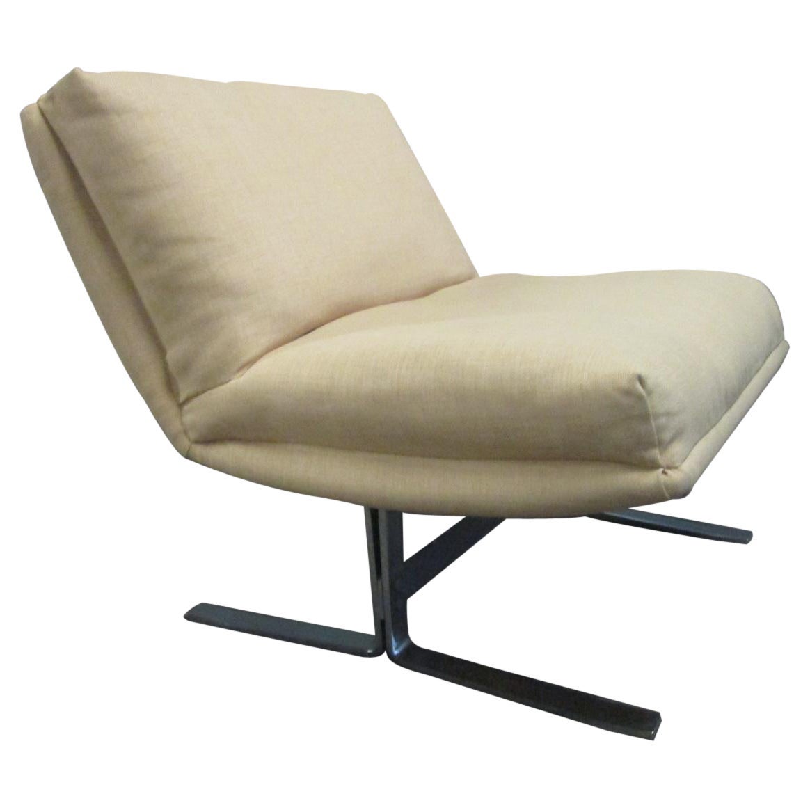 George Mulhauser Design Institute America DIA Chrome Leather Lounge Club  Chair For Sale at 1stDibs