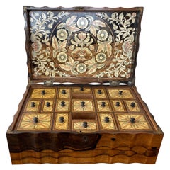 Anglo-Ceylonese Coromandel Work Box with Exceptional Decoration, Late 19th C.