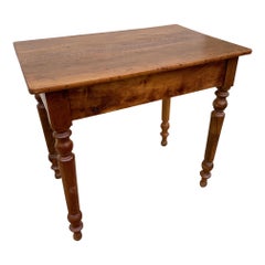 20th Century French Walnut Bistro Side Table, 1900s