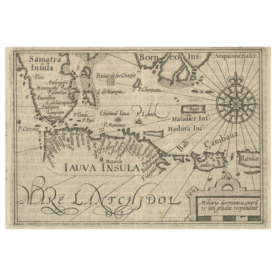 Old Map of Indian Ocean and Sumatra, Java, Borneo, India, Arabia ...