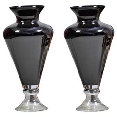 Important Pair of Large Italian Vases Crystal 20th Century
