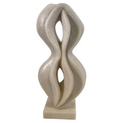 Lucie, Swiss Modern White Marble Abstract Sculpture, Evelyne Brader-Frank