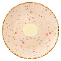 Lot de 2 assiettes à dessert dorées peintes à la main Coralla Maiuri Modern New Tableware